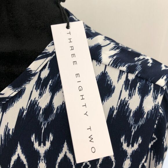 Three Eighty Two Womens Dress S Blue Long Sleeve Tie Neck Back Boho NWT - Picture 8 of 8